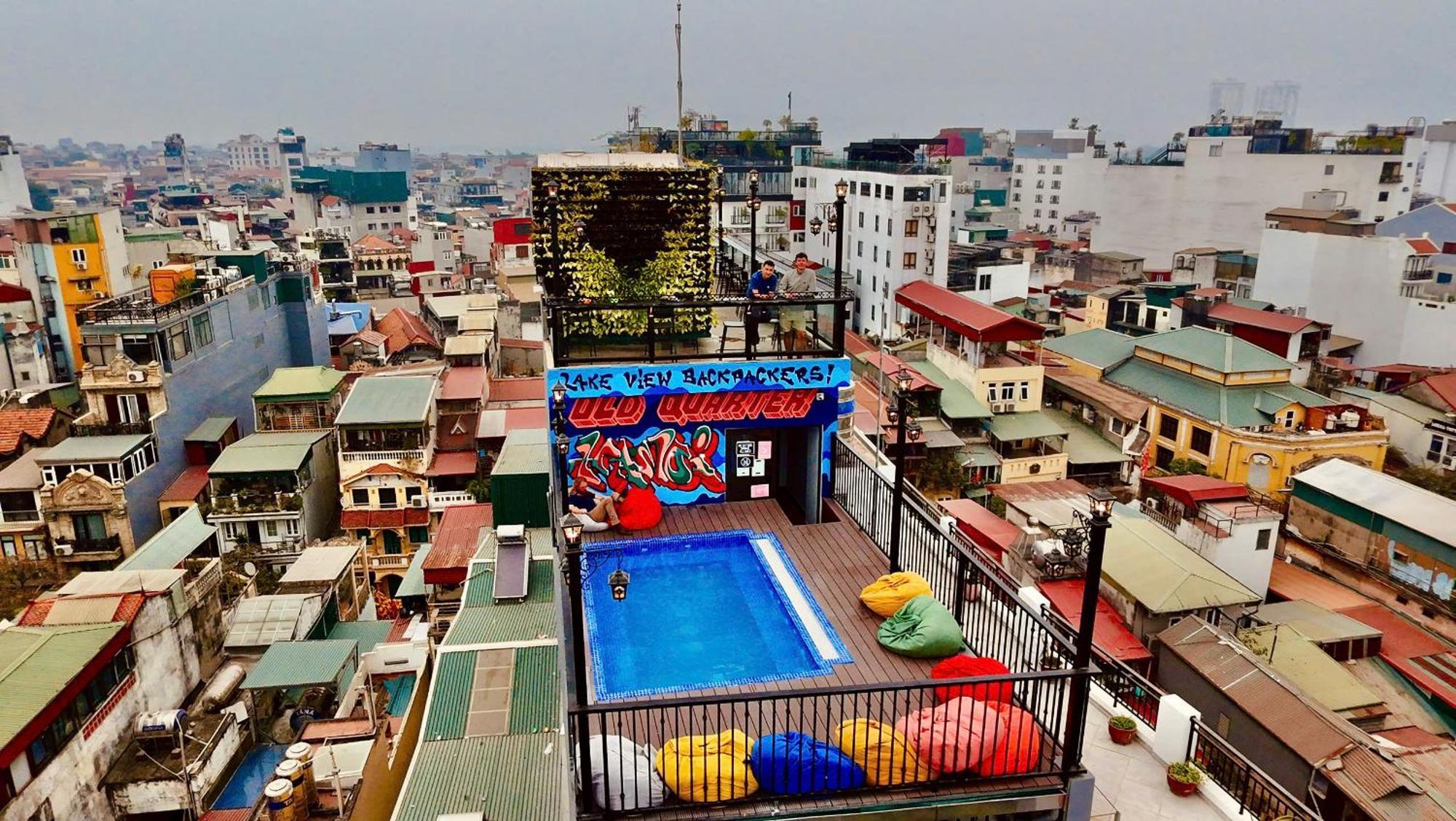 Lakeview Backpackers Hostel & Rooftop Bar Hanoi Eksteriør billede